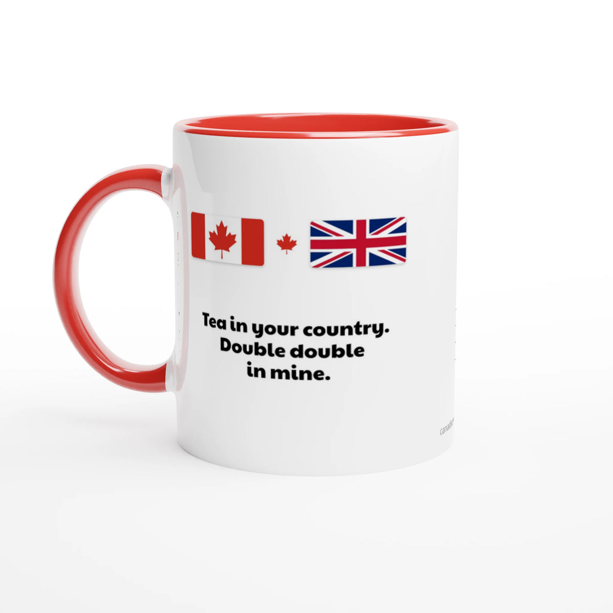 Canada and UK Flag Mug: Tea in Your Country, Double Double in Mine, view 5