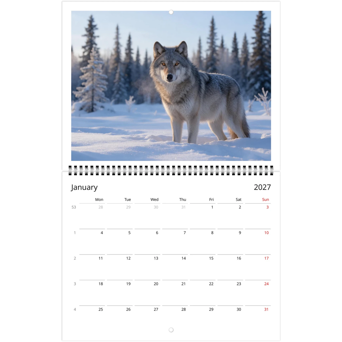 Wild Canada 2027 Wildlife Wall Calendar, Canada and USA Edition, view 13