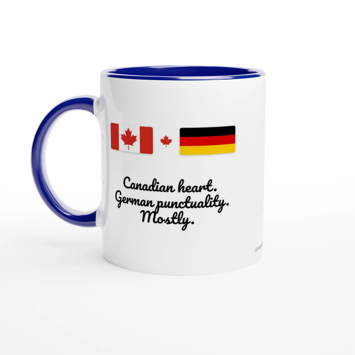 Canada and Germany Flag Mug: Canadian Heart, German Punctuality, Mostly, view 5