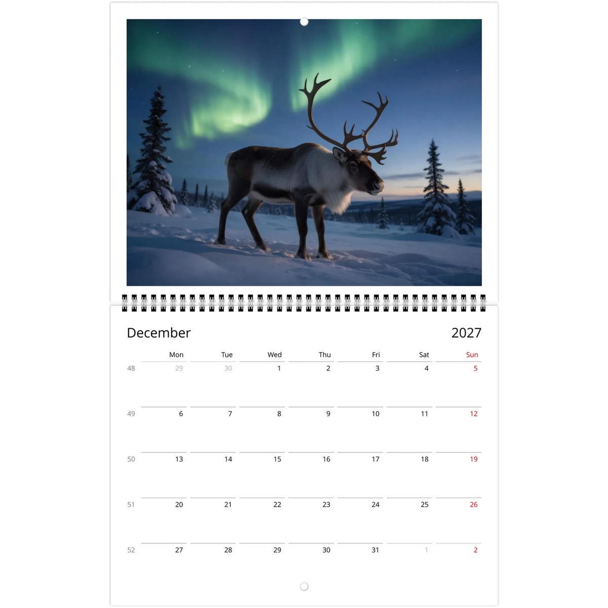 Wild Canada 2027 Wildlife Wall Calendar, Canada and USA Edition, view 12