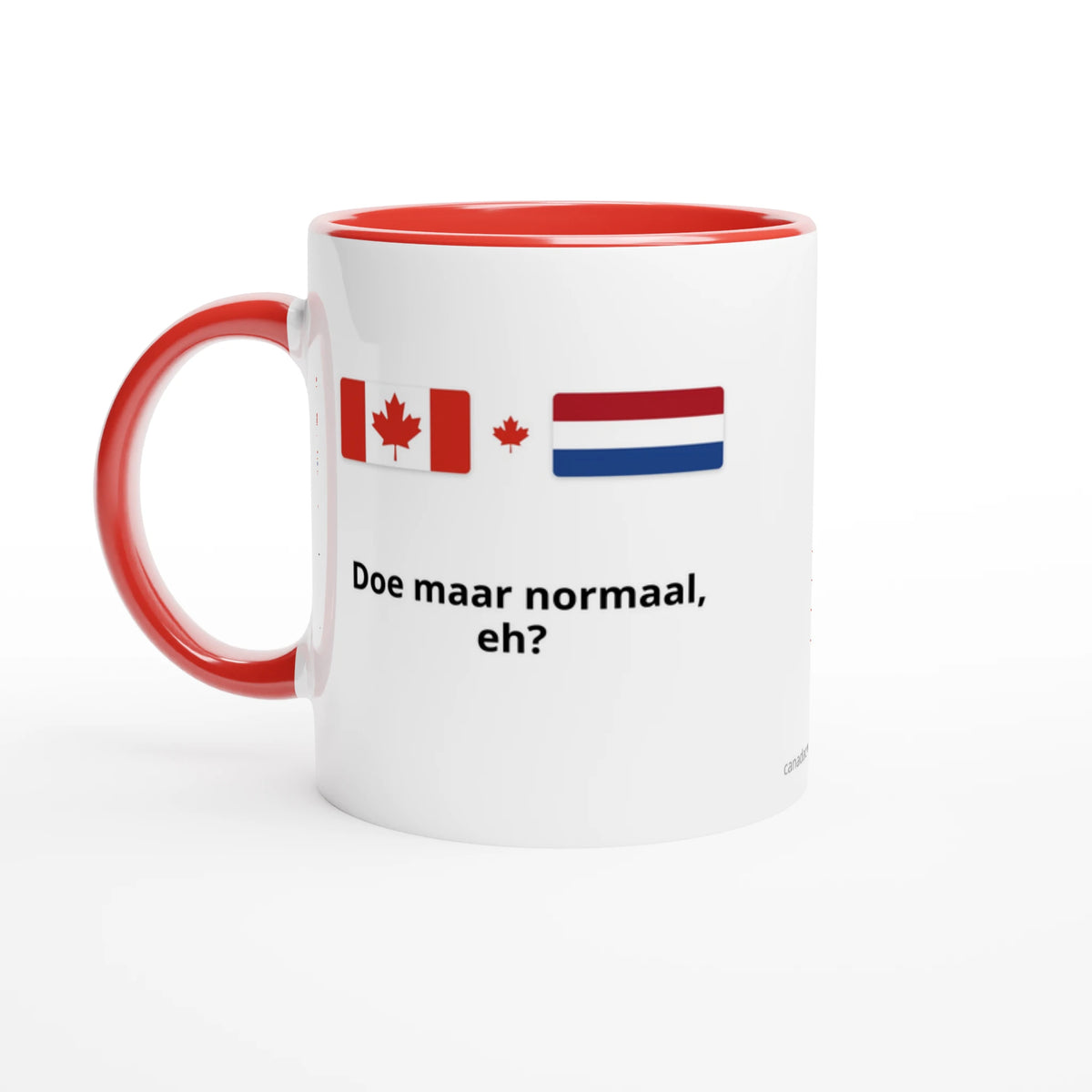 Canada and Netherlands Flag Mug: Doe Maar Normaal, Eh?, view 5