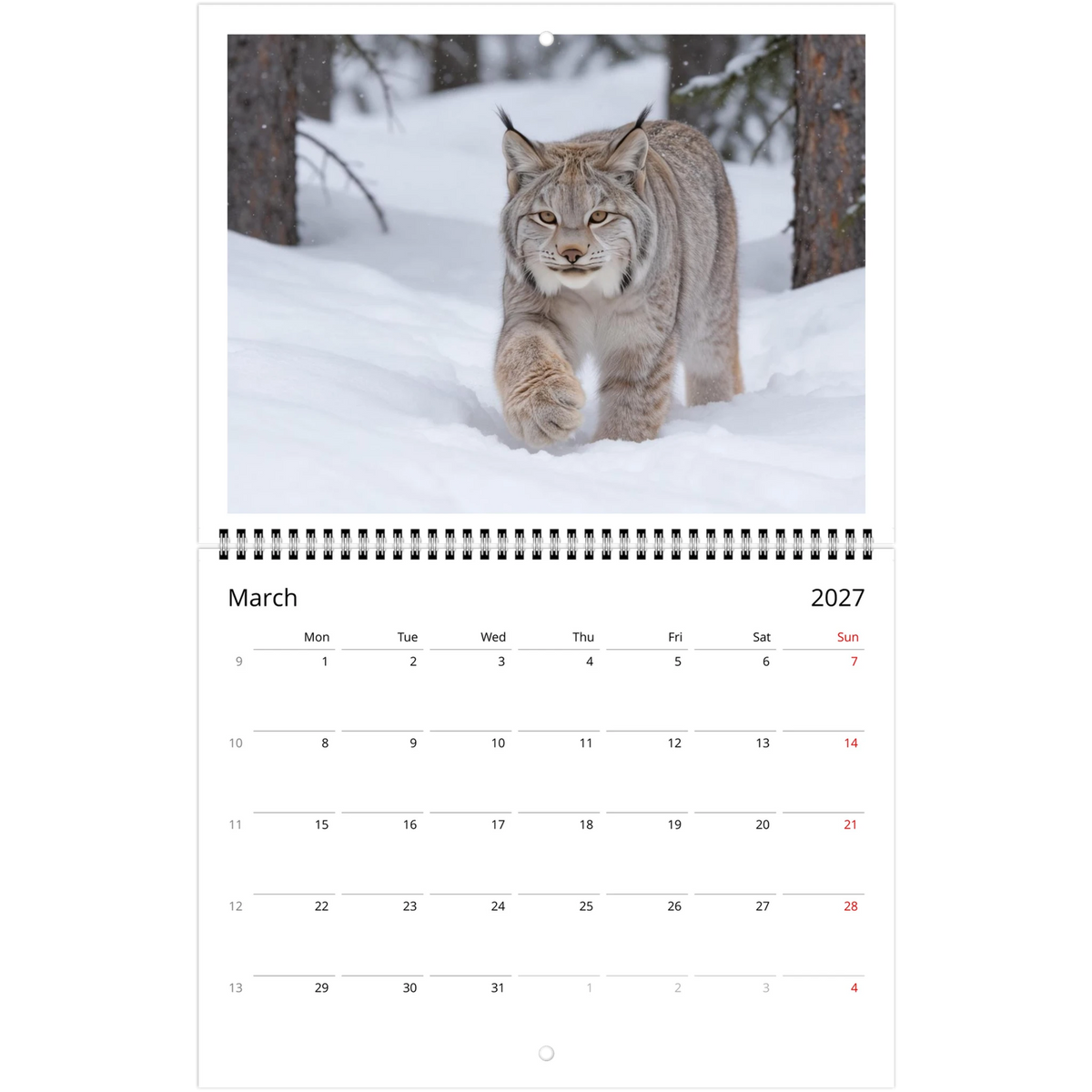 Wild Canada 2027 Wildlife Wall Calendar, Canada and USA Edition, view 6