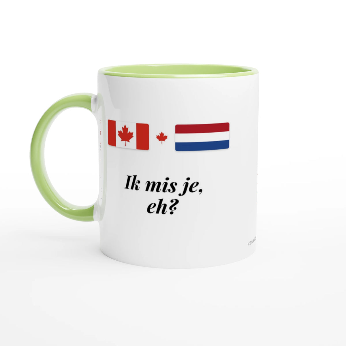 Canada and Netherlands Flag Mug: Ik Mis Je, Eh?, view 5