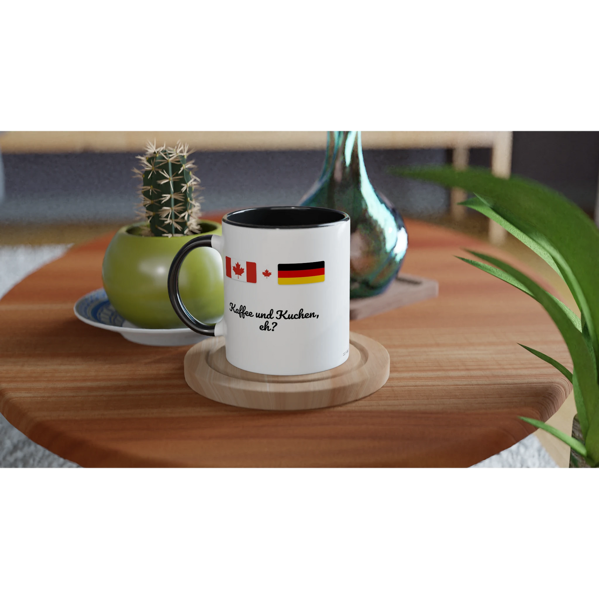 Canada and Germany Flag Mug: Kaffee und Kuchen, eh?, view 8