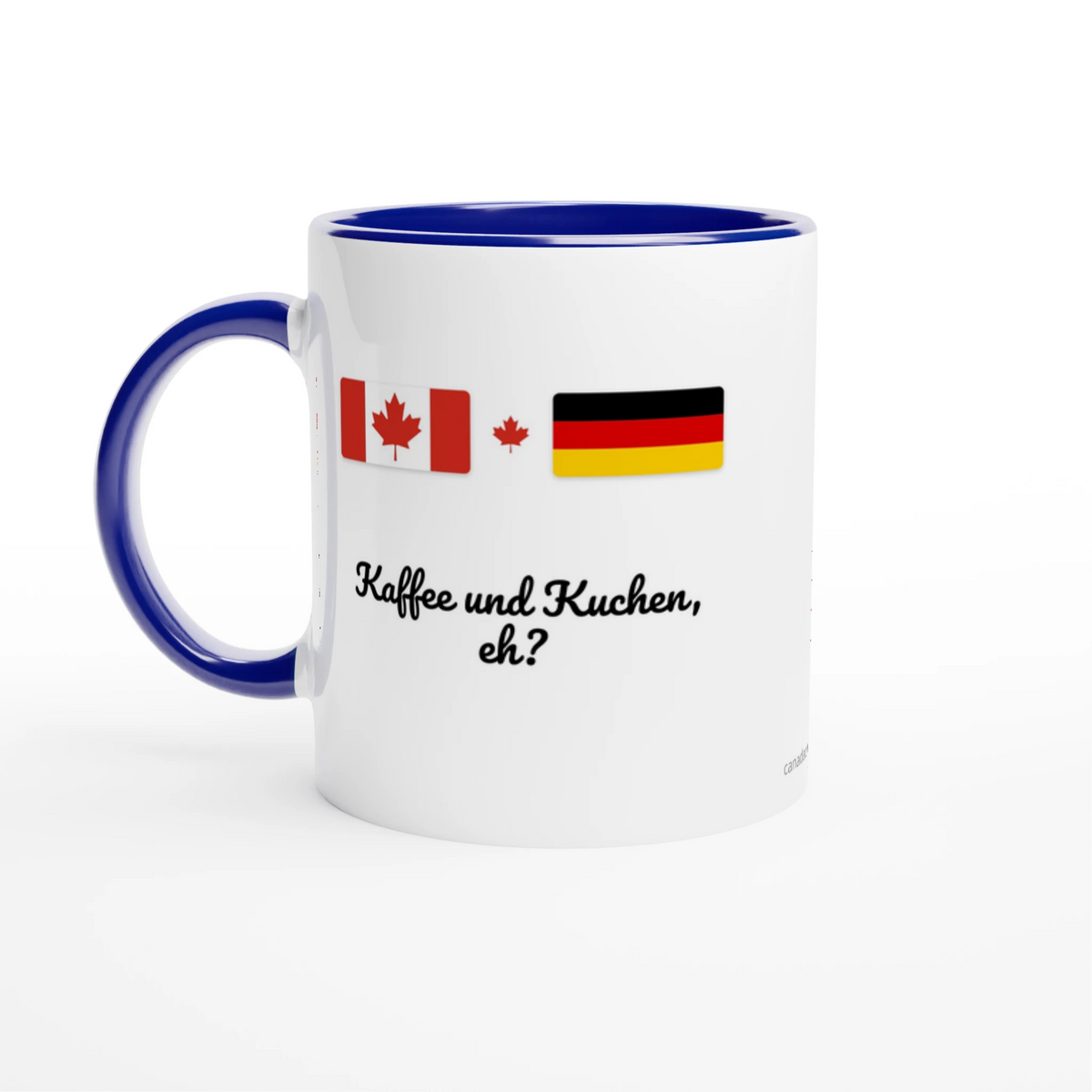 Canada and Germany Flag Mug: Kaffee und Kuchen, eh?, view 4