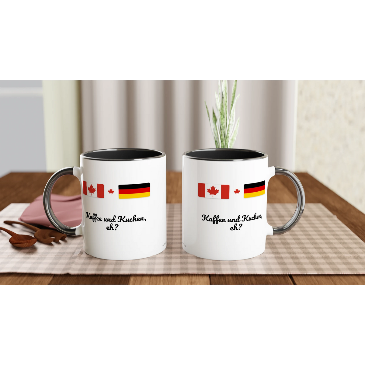 Canada and Germany Flag Mug: Kaffee und Kuchen, eh?, view 9