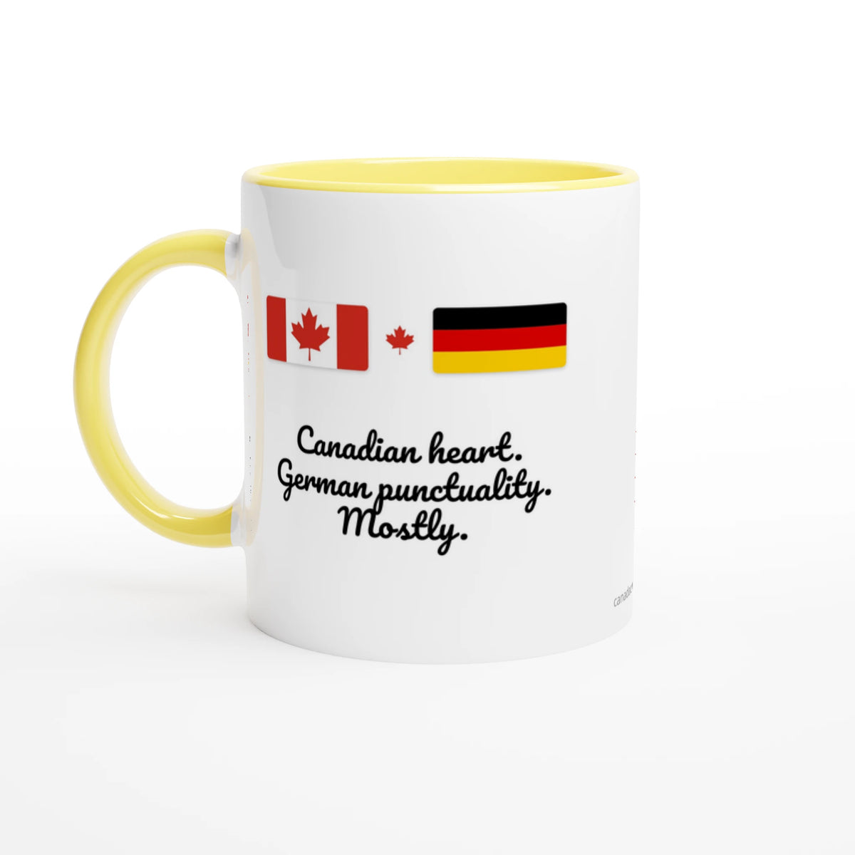 Canada and Germany Flag Mug: Canadian Heart, German Punctuality, Mostly