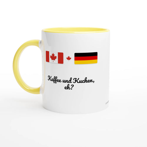 Canada and Germany Flag Mug: Kaffee und Kuchen, eh?, view 2