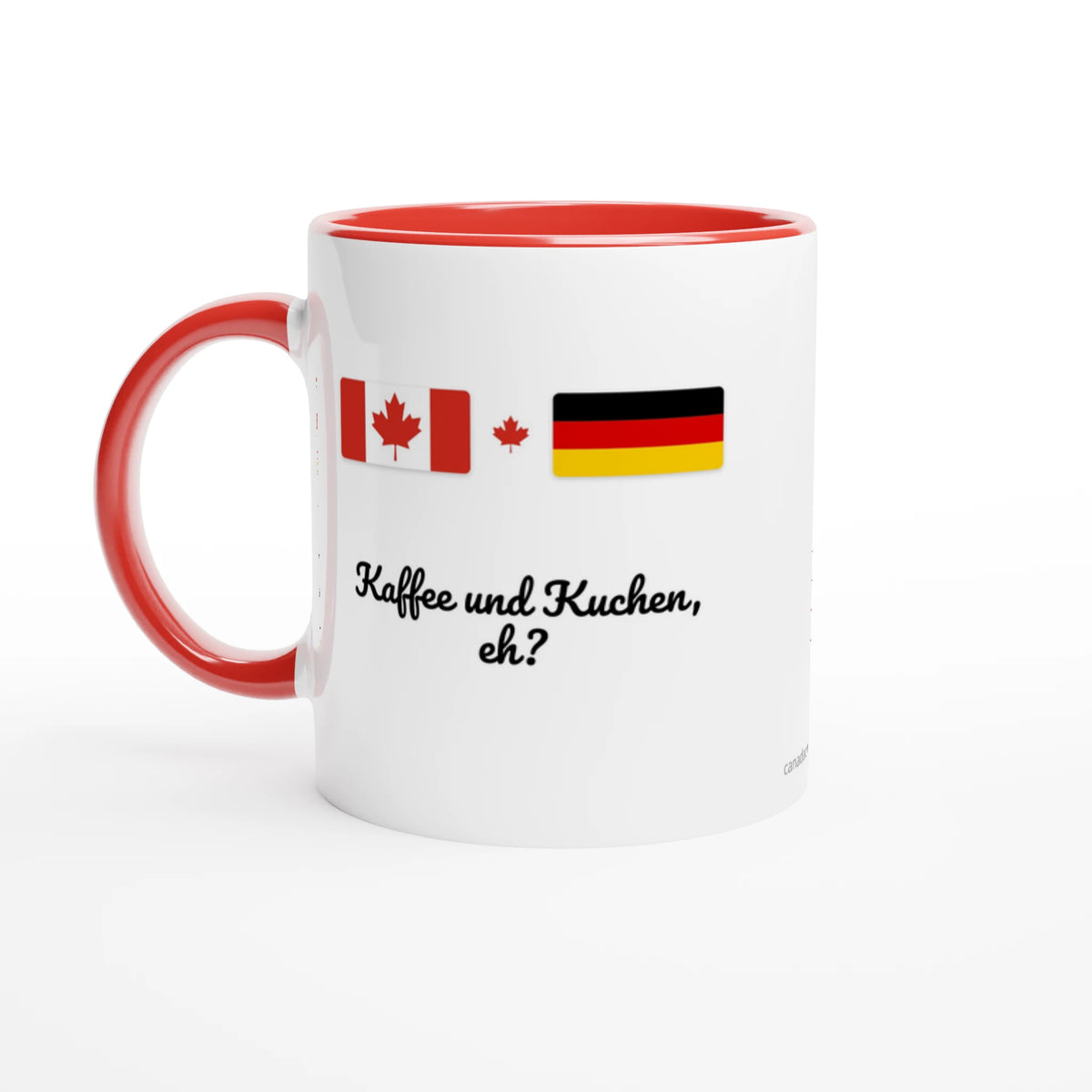 Canada and Germany Flag Mug: Kaffee und Kuchen, eh?, view 6