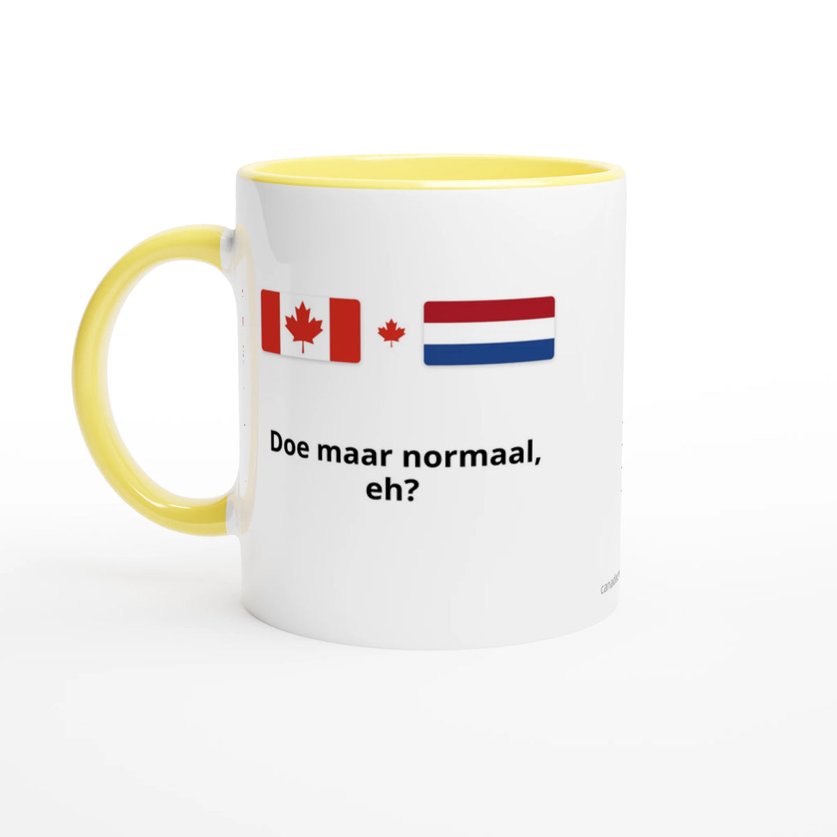 Canada and Netherlands Flag Mug: Doe Maar Normaal, Eh?, view 4