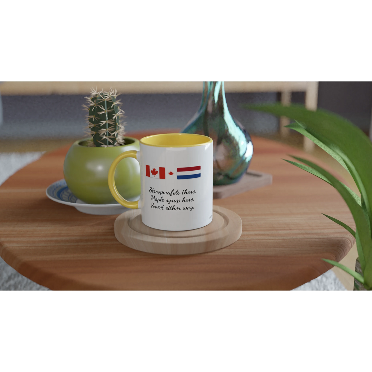 Canada and Netherlands Flag Mug: Stroopwafels There, Maple Syrup Here, view 11