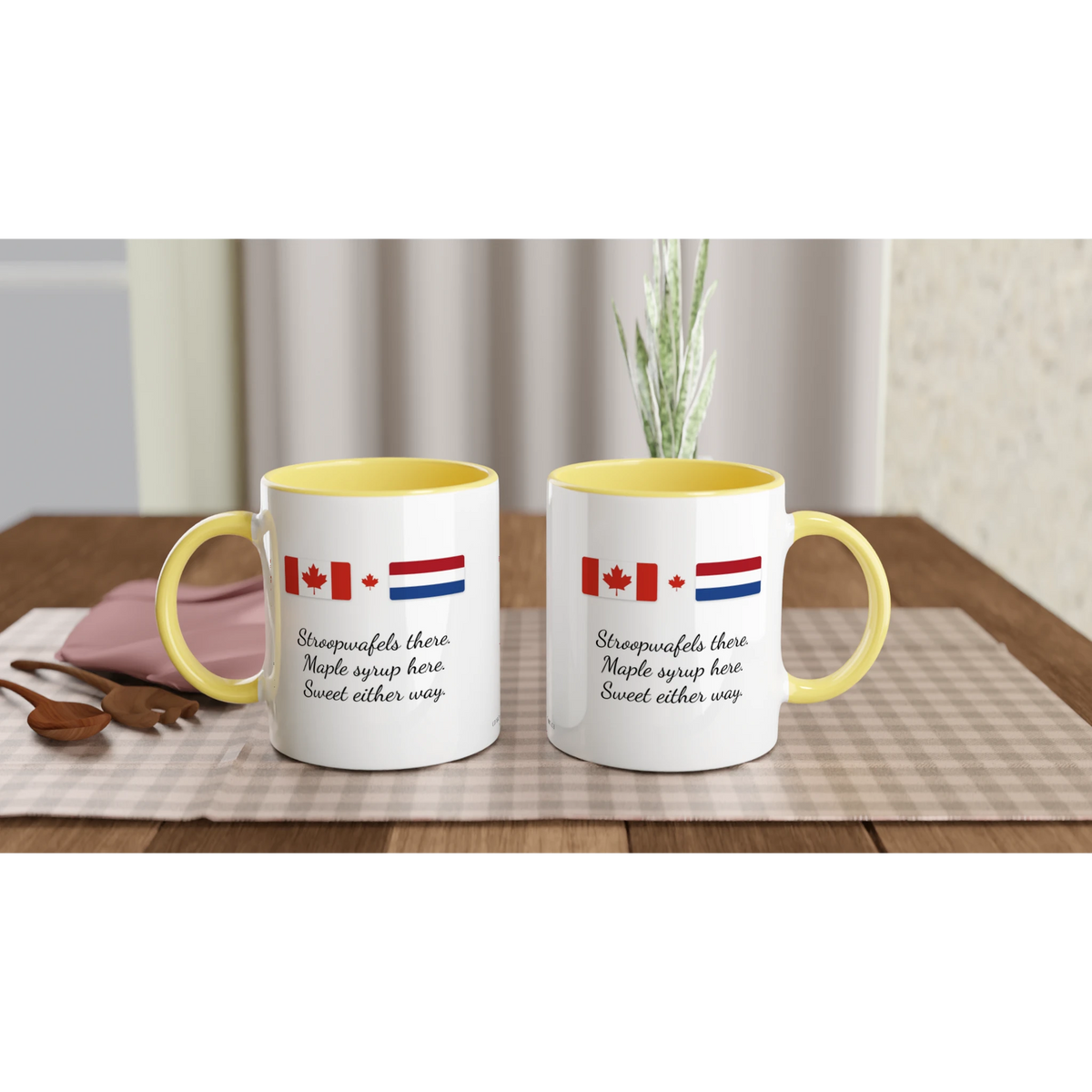 Canada and Netherlands Flag Mug: Stroopwafels There, Maple Syrup Here, view 8