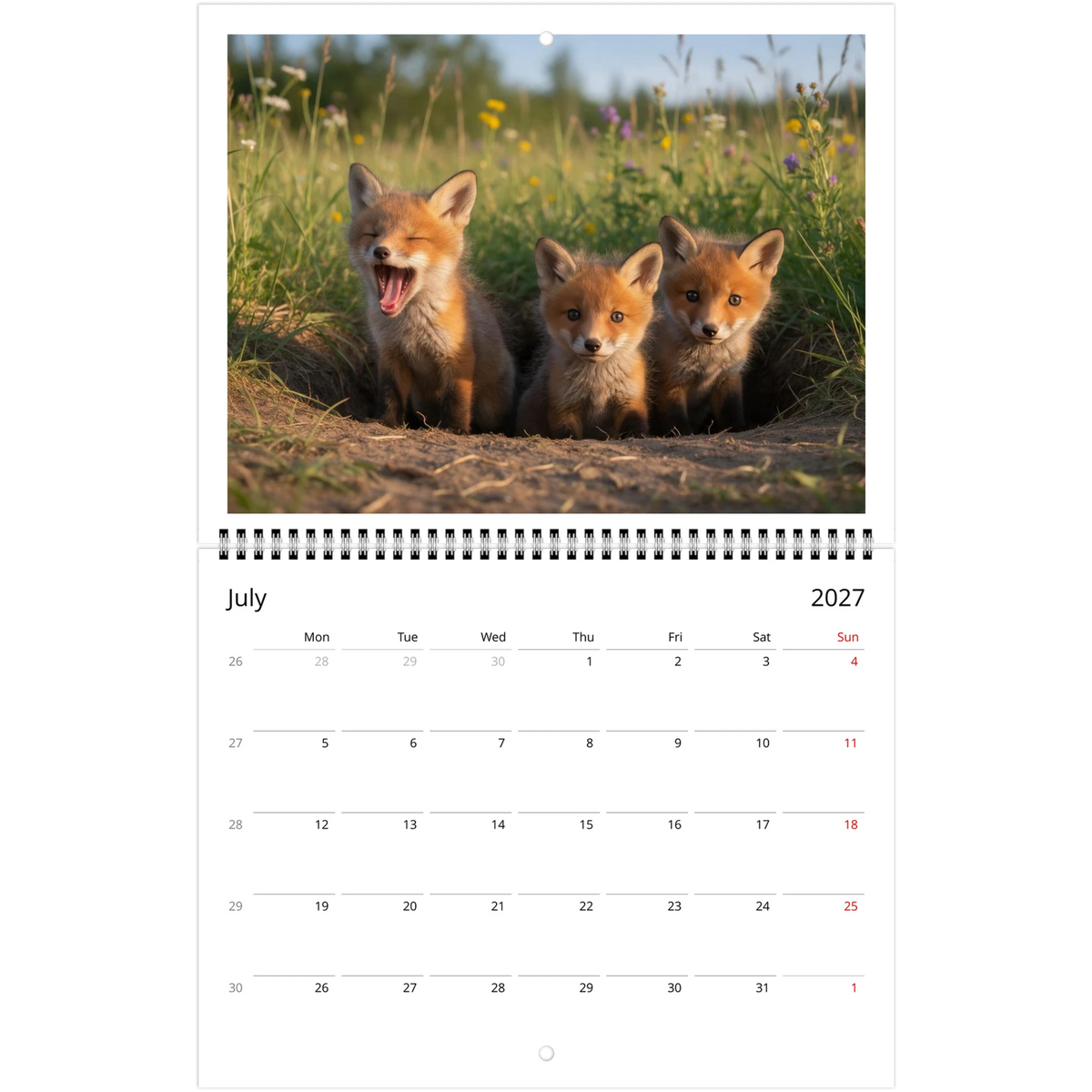 Wild Canada 2027 Wildlife Wall Calendar, Canada and USA Edition, view 2